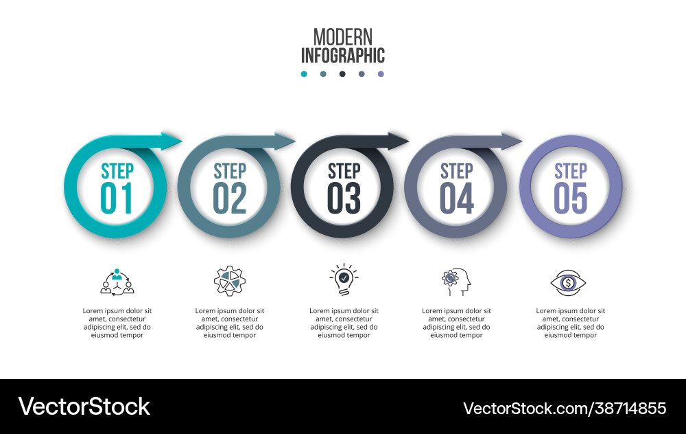 Process chart business data visualization vector image