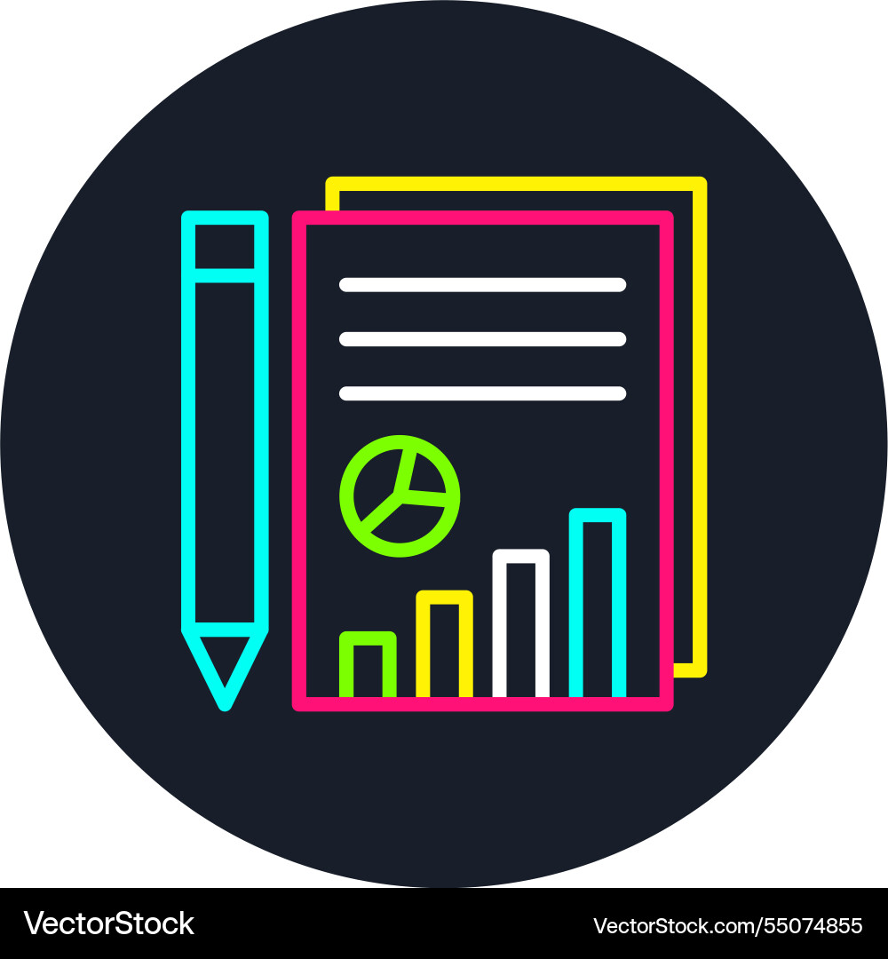 Report line multi color icon Vector Image