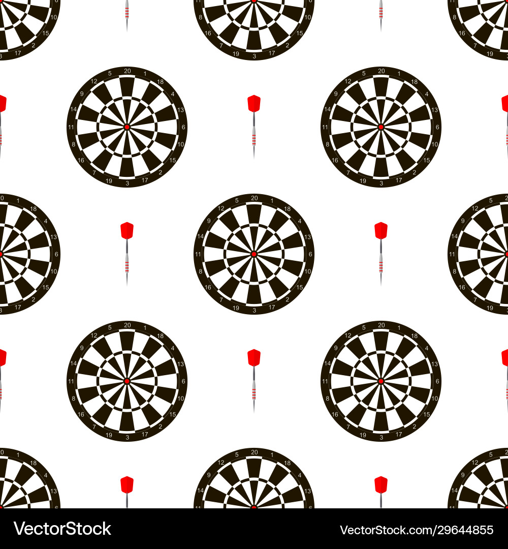 Seamless pattern with dartboards for darts game vector image