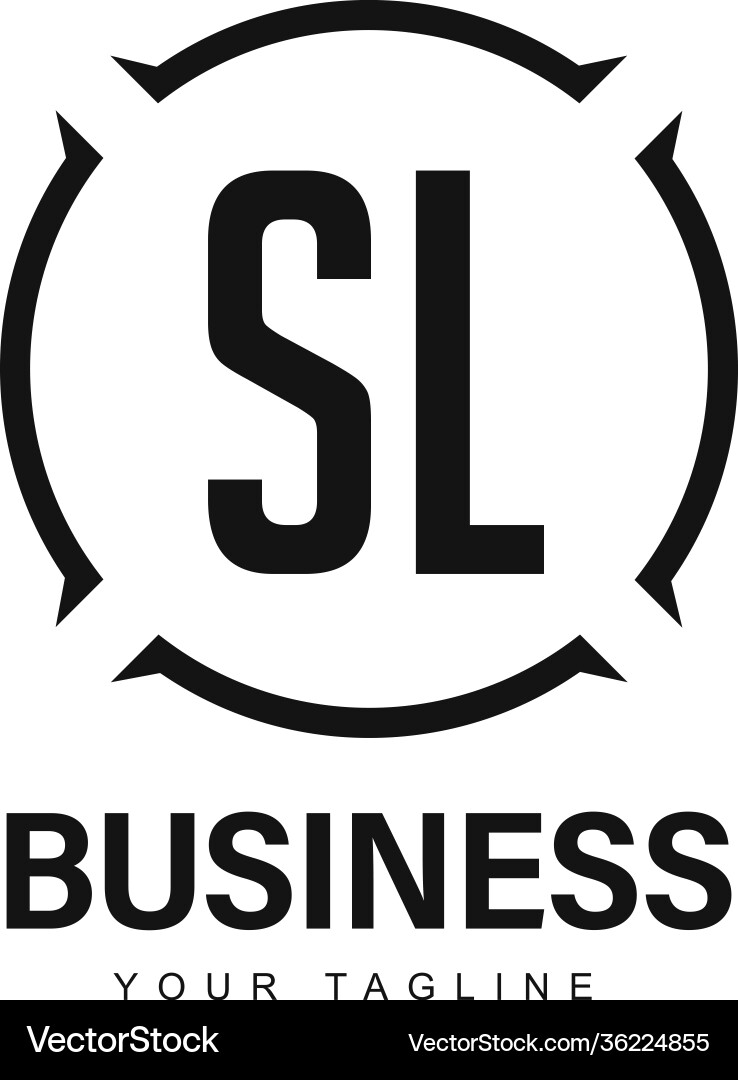 Sl initial a logo design with abstract style Sl initial a logo design with abstract style vector image