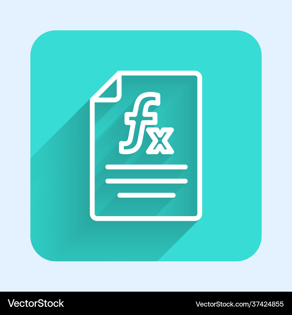 White line function mathematical symbol icon White line function mathematical symbol icon vector image