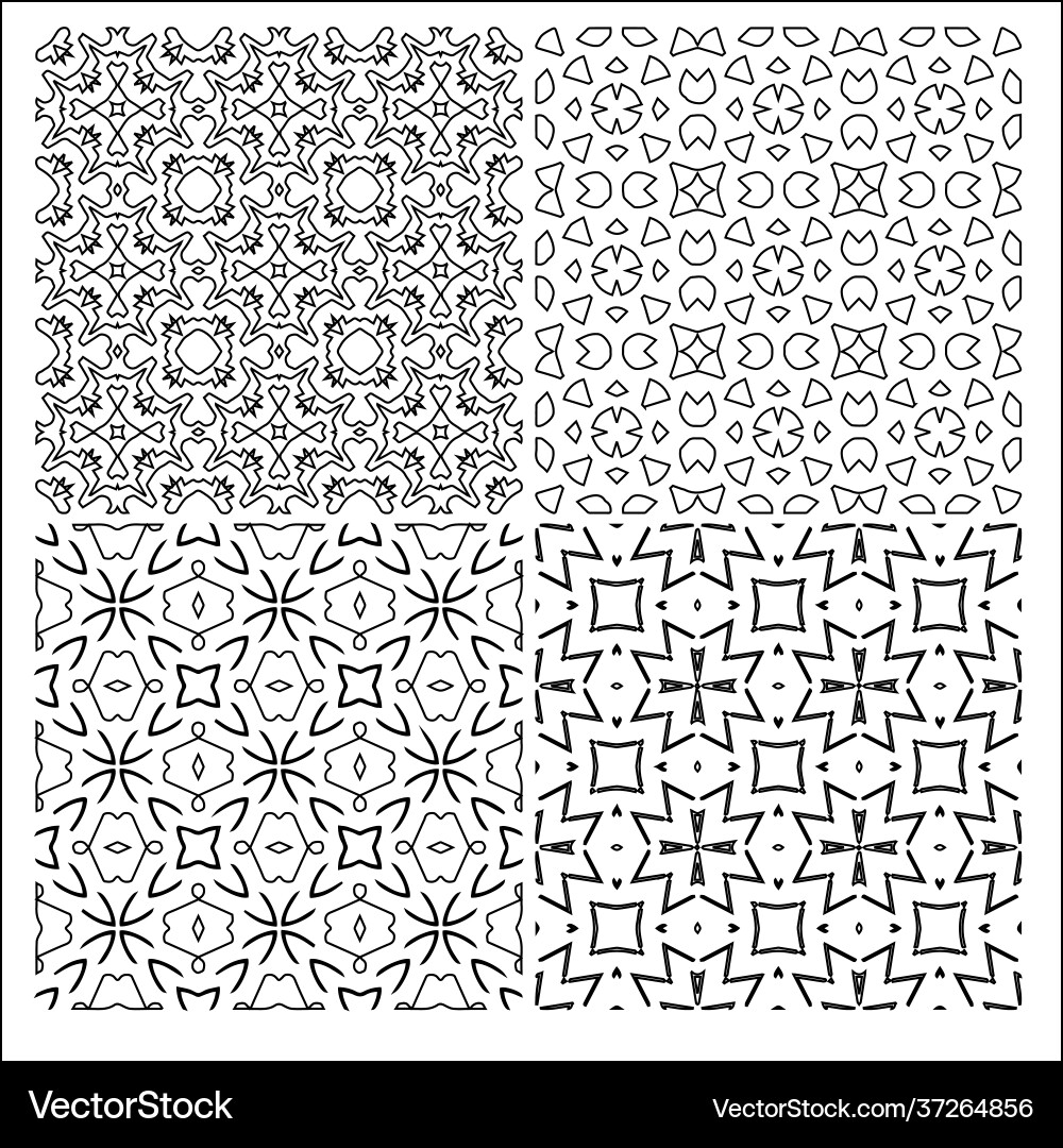 4 universal different geometric seamless patterns Vector Image
