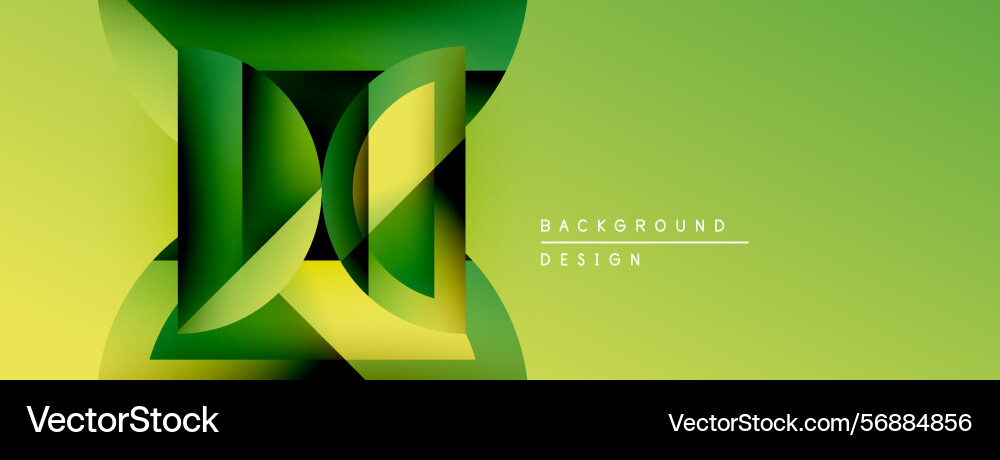 Abstract green design layered shapes create Vector Image
