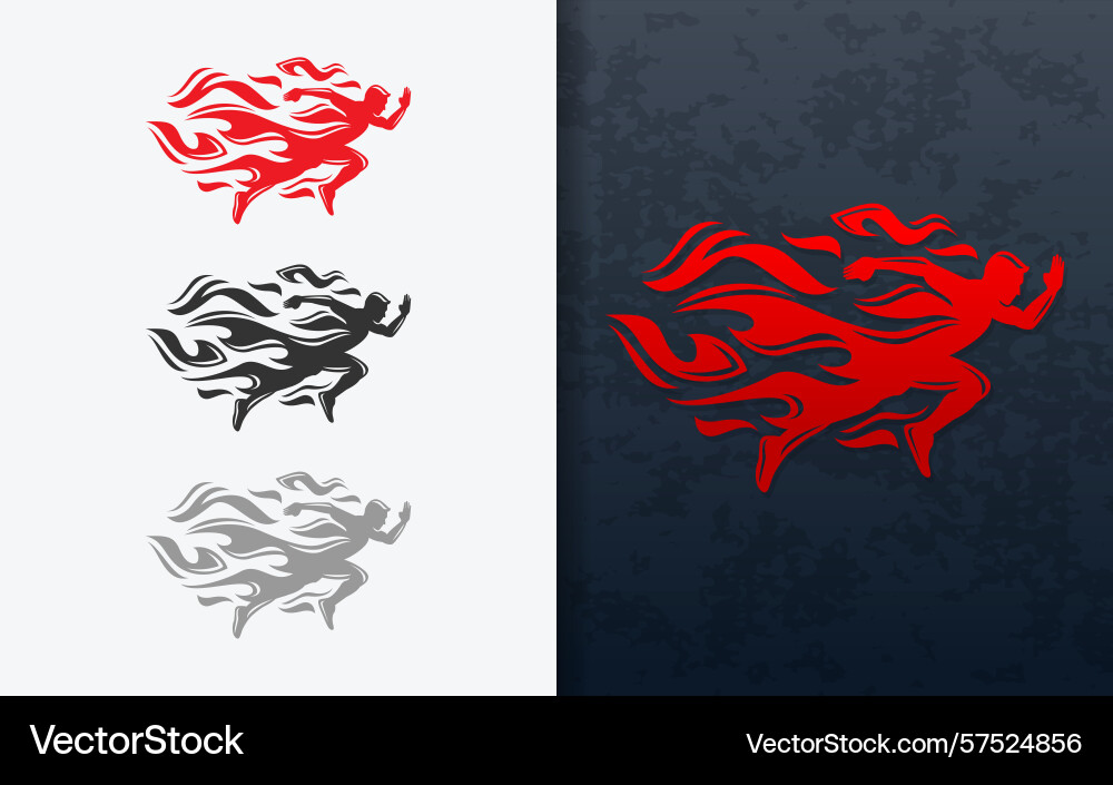 Abstract modern logo combining a running man Vector Image