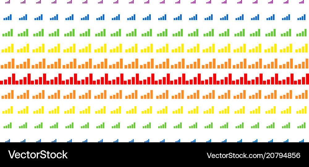 Bar chart shape halftone spectral pattern Bar chart shape halftone spectral pattern vector image