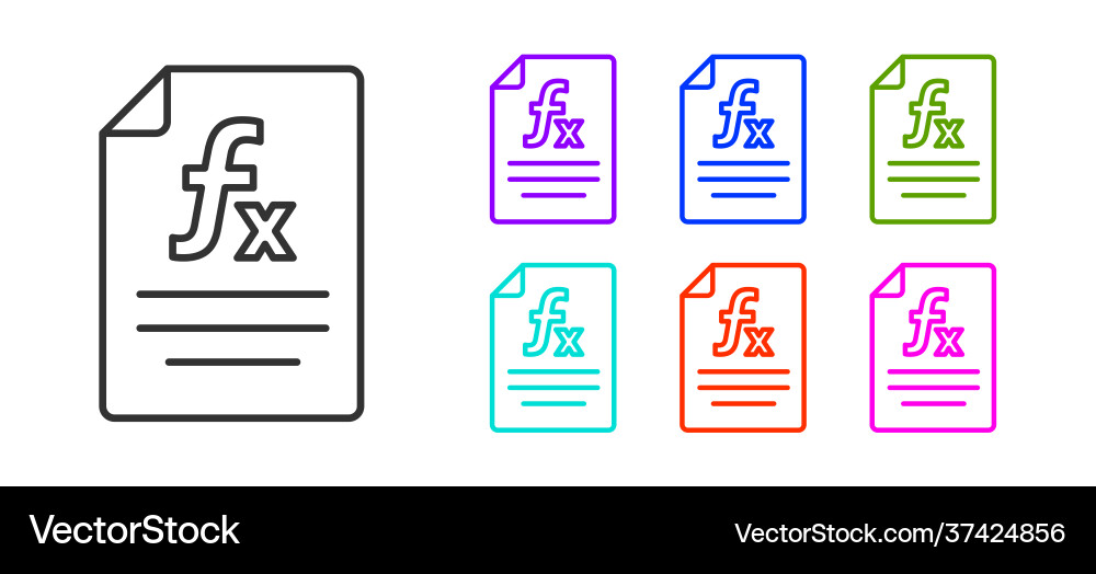 Black line function mathematical symbol icon Black line function mathematical symbol icon Vector Image