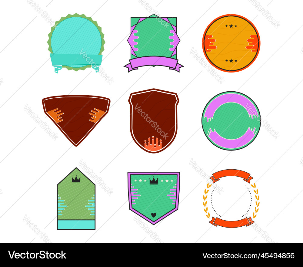 Blank Badge Formvorlagen in flacher moderner Flüssigkeit Blank Badge Formvorlagen in flacher moderner Flüssigkeit vektorbild