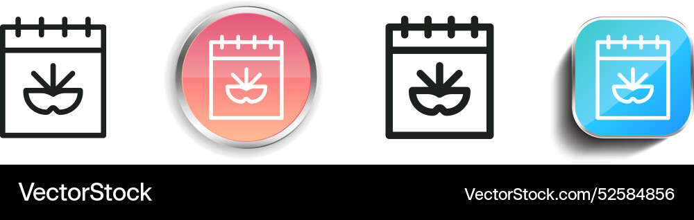Carnival icon thin linear regular and button vector image