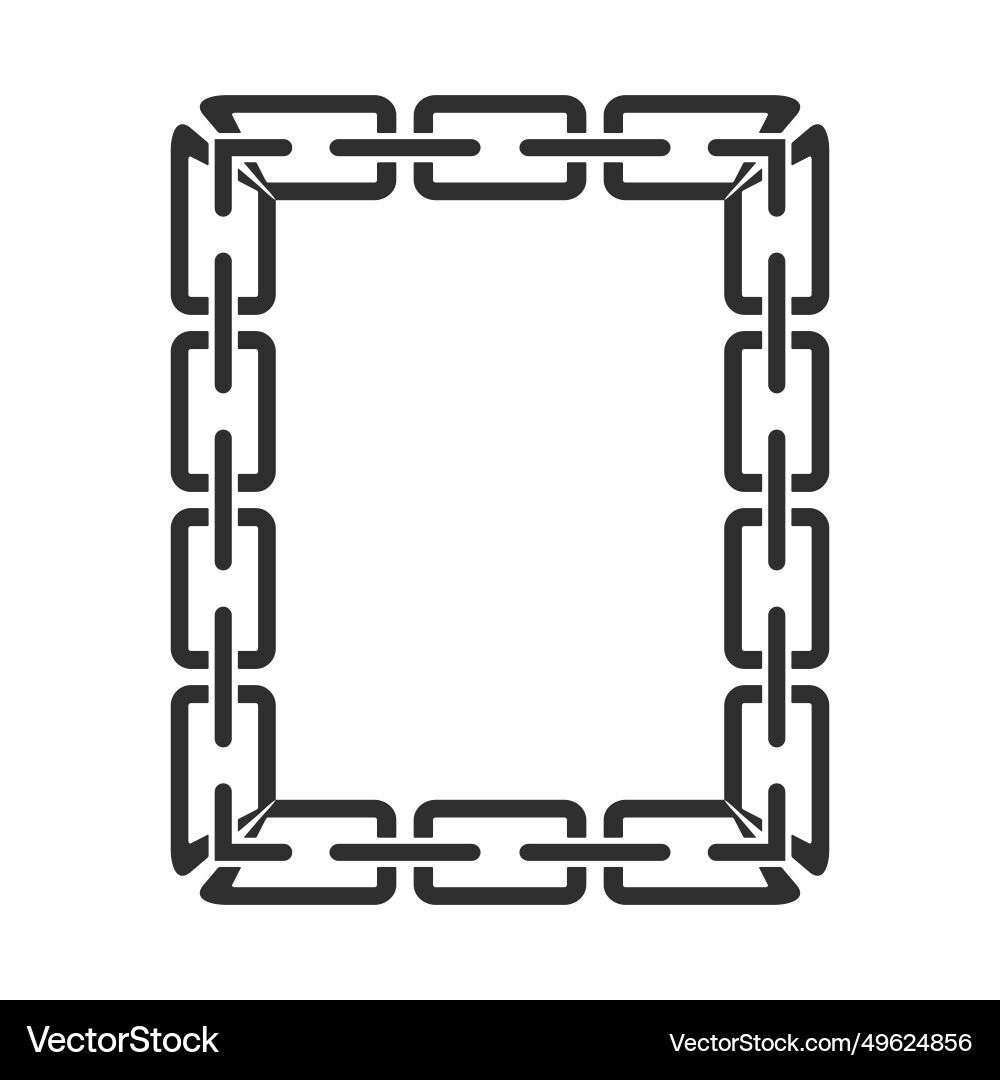 Chain frame of rectangular shape metal links vector image
