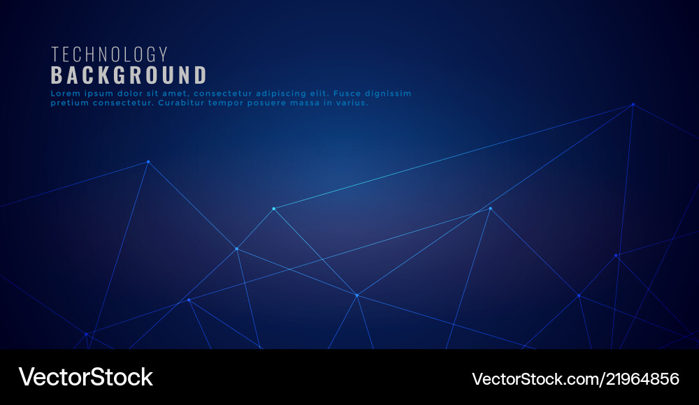 Clean low poly network lines technology background Vector Image