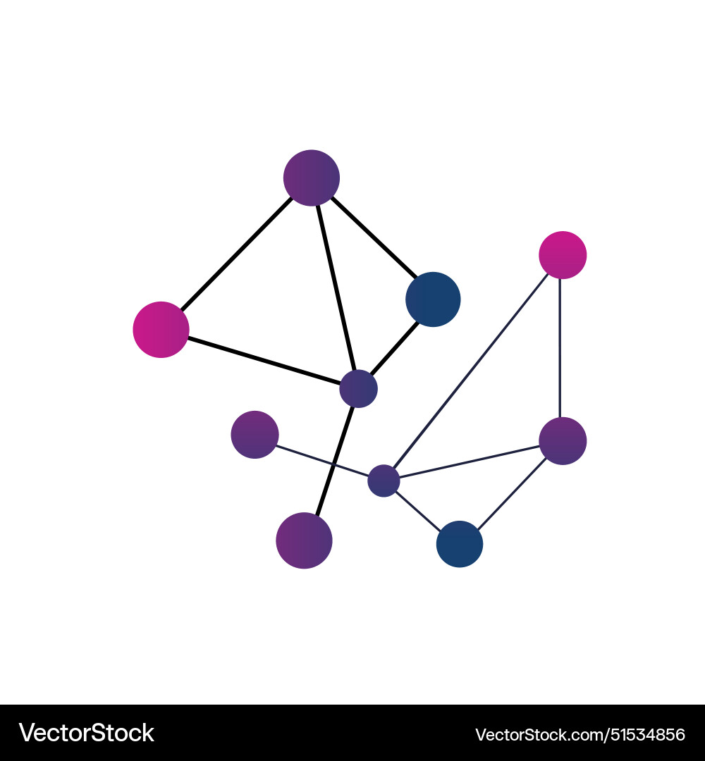Connecting connected dots logo tech lab design vector image