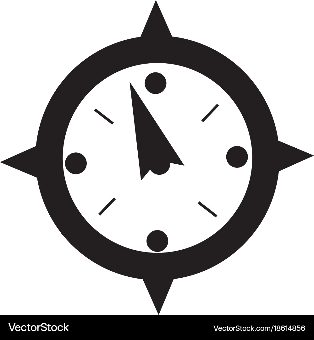 Contour compass object to travel in map direction vector image