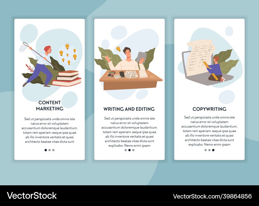 Editing and writing copywriting create content vector image