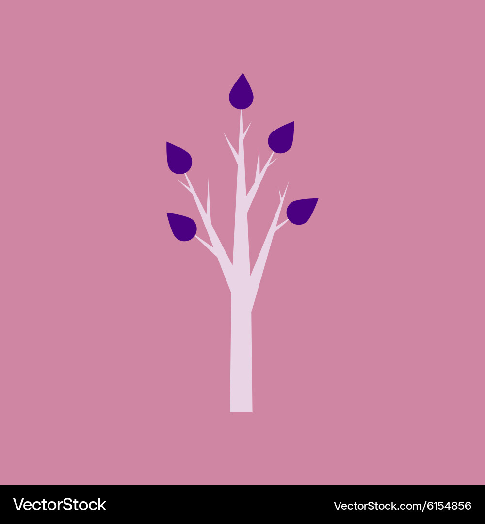 Flat with shadow icon and mobile application tree Vector Image