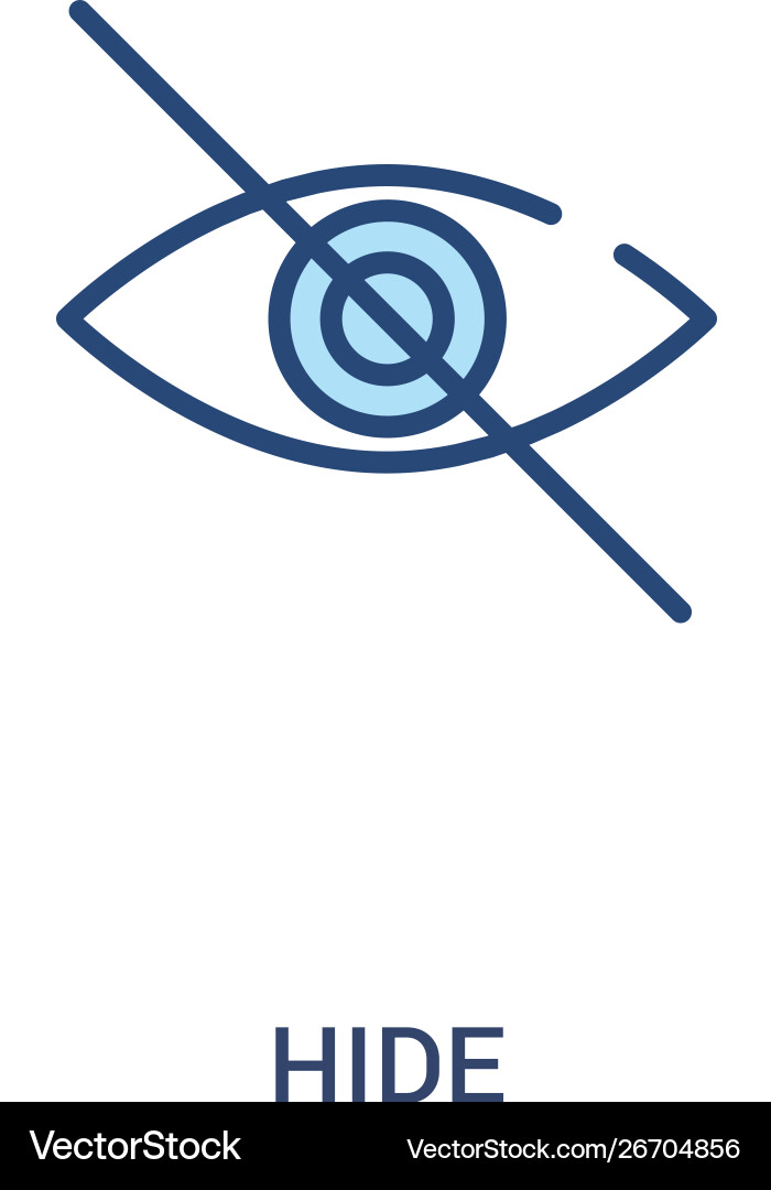 Hide concept 2 colored icon simple line element Hide concept 2 colored icon simple line element vector image
