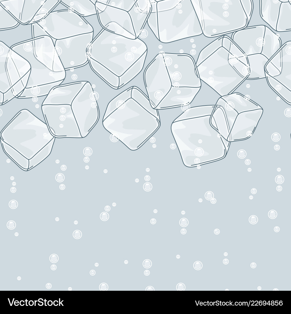 Ice Cubes and Sparkling Soda Pattern vector image