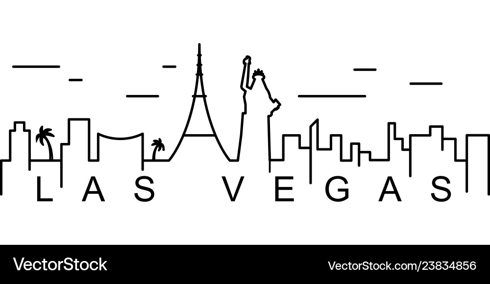 Las Vegas Skyline Outline vector image