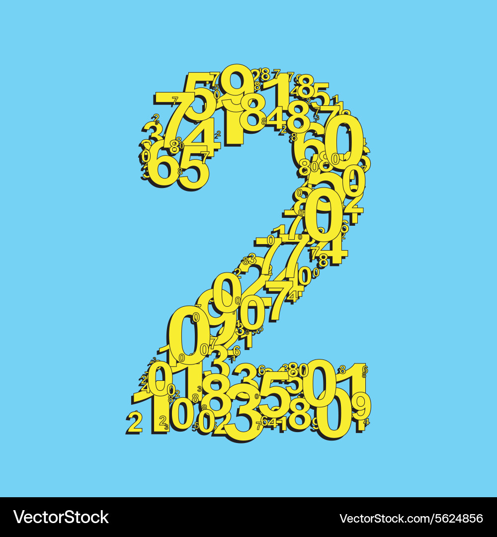 Number two from numbers Vector Image