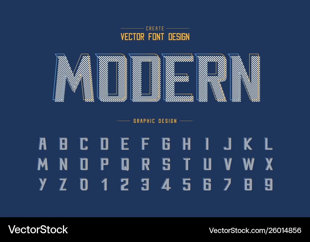 Pixel font and alphabet bold modern typeface – Royalty-Free Vector ...