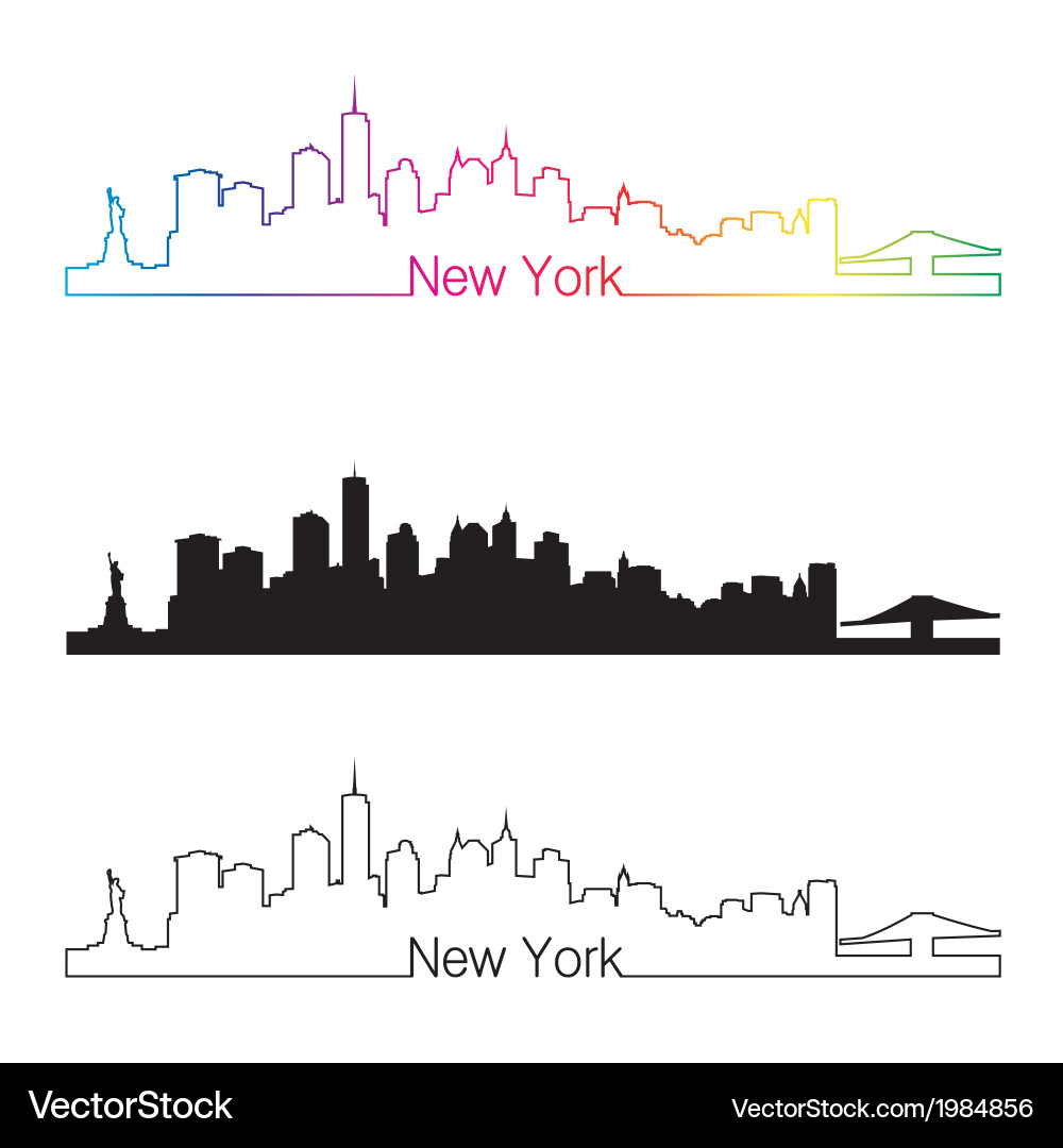 Rainbow New York Skyline vector image