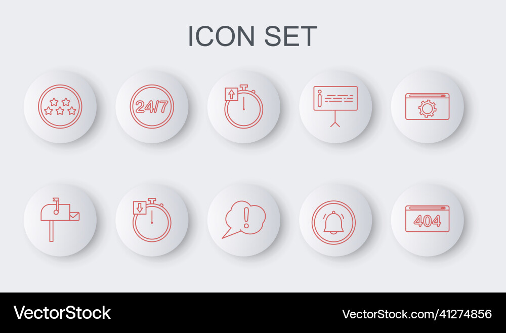 Set line page with a 404 error open mail box Set line page with a 404 error open mail box Vector Image