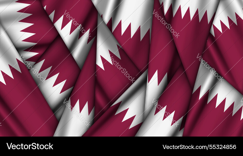 Set of qatar flags stacked on top each other Vector Image