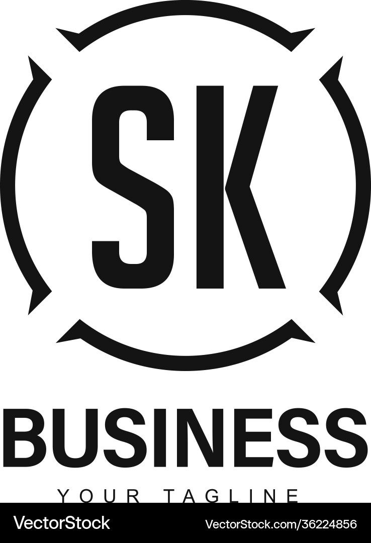 Sk initial a logo design with abstract style Sk initial a logo design with abstract style Vector Image