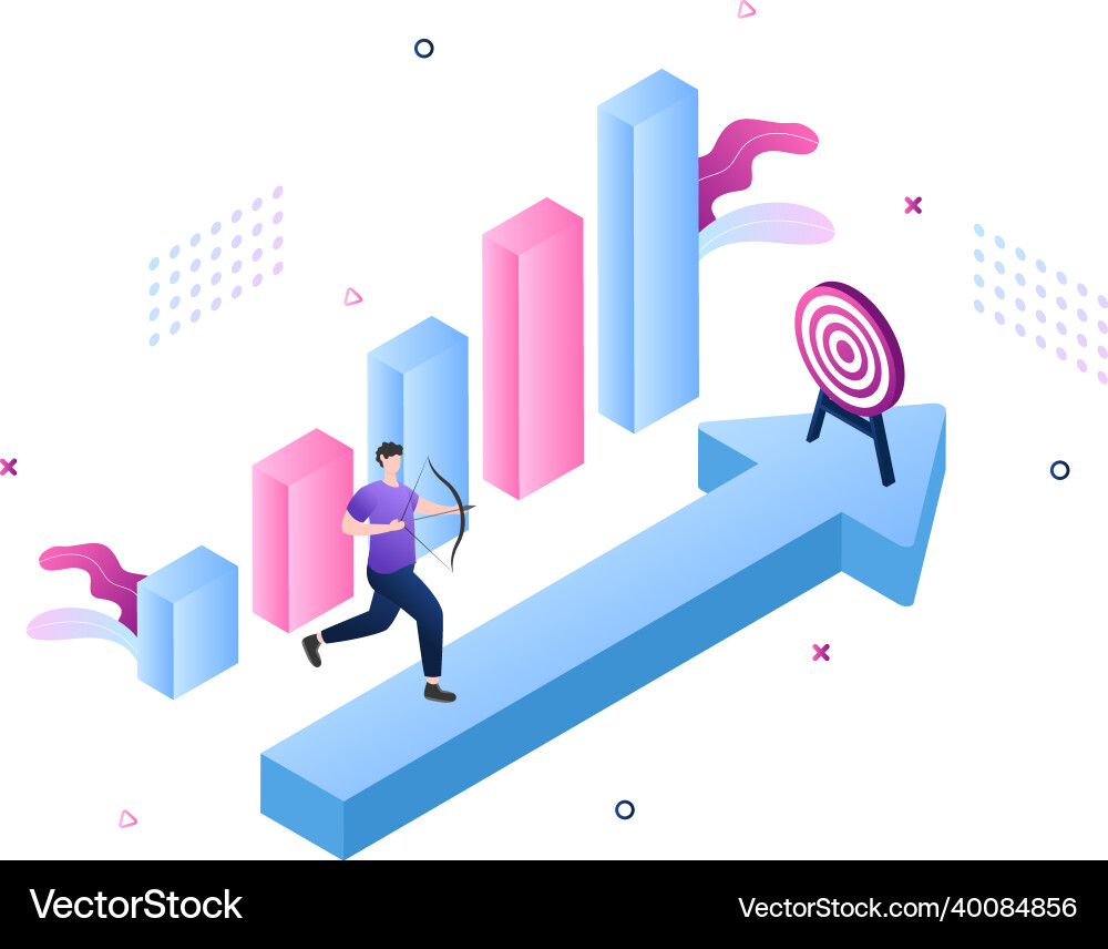 Startup target of business development process Vector Image