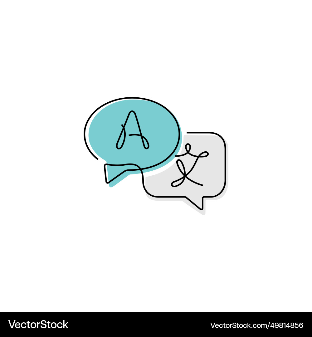 Translation language continuous line icon Translation language continuous line icon Vector Image