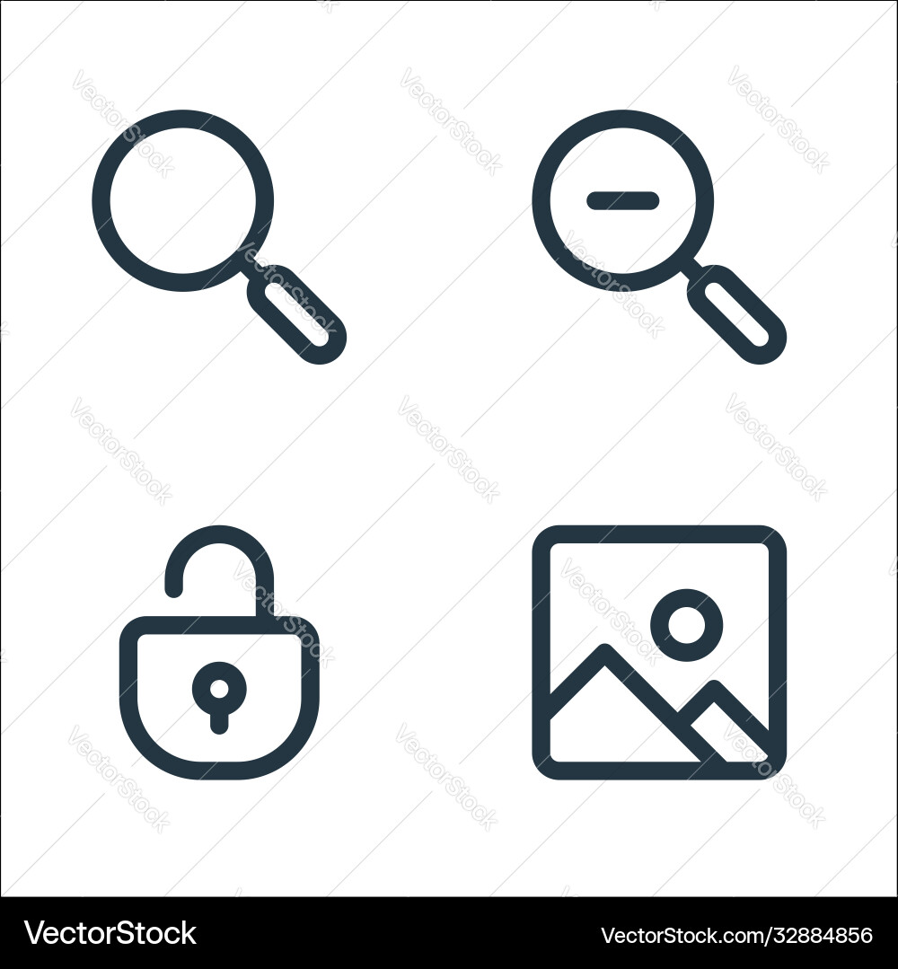 User interface line icons linear set quality User interface line icons linear set quality vector image
