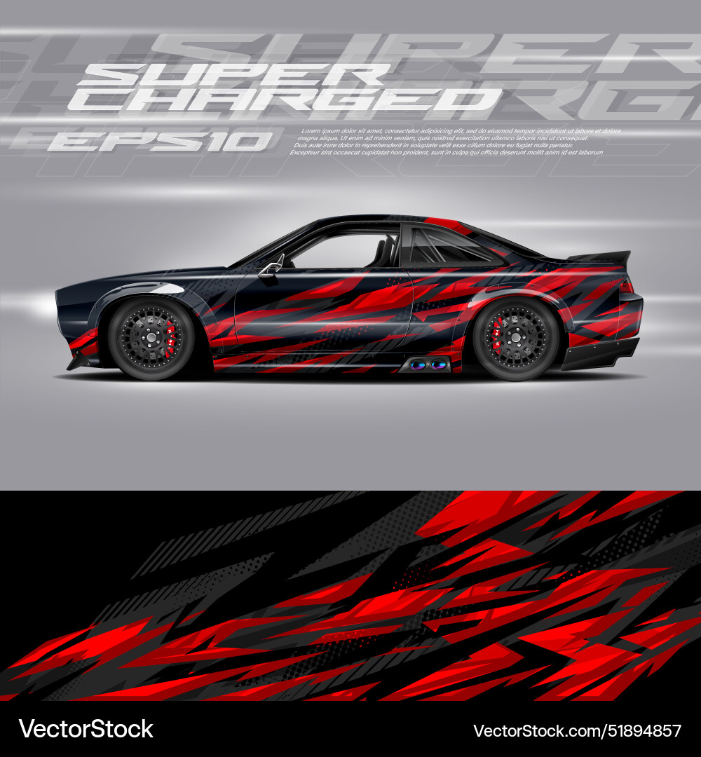 Abstract Racing Car Wrap Stripe Vector Image
