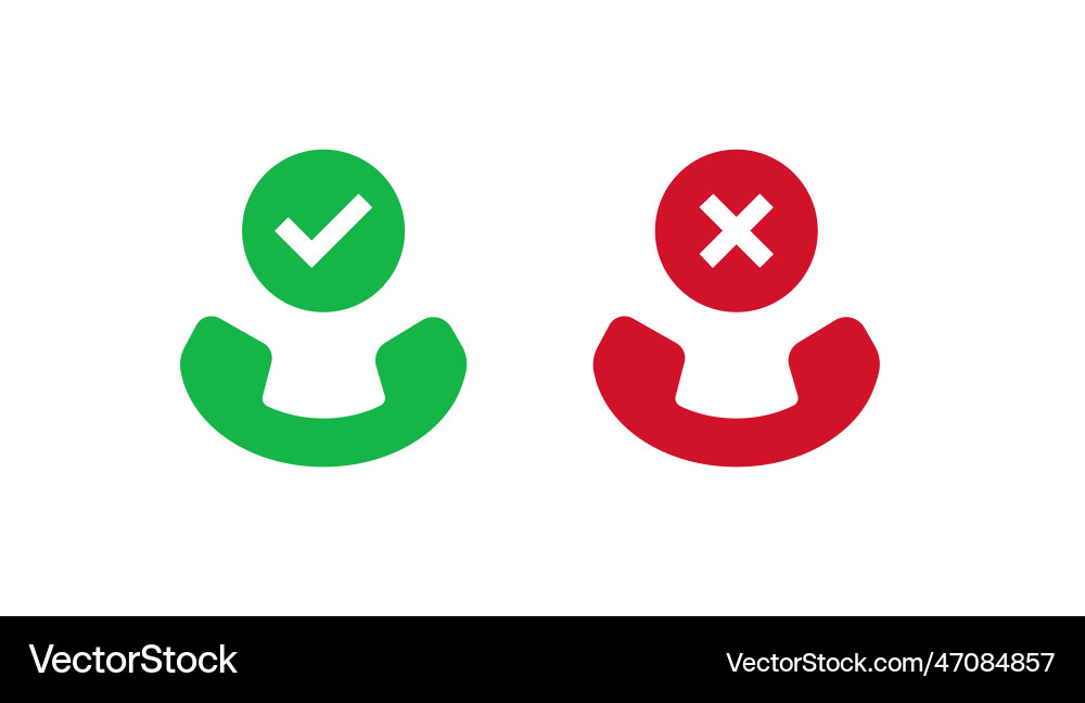 Accept or reject mobile phone call buttons Vector Image