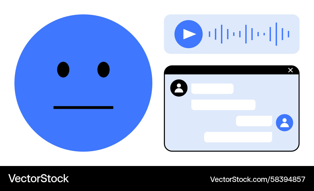 AI Chatbot Interface with Audio Vector Image