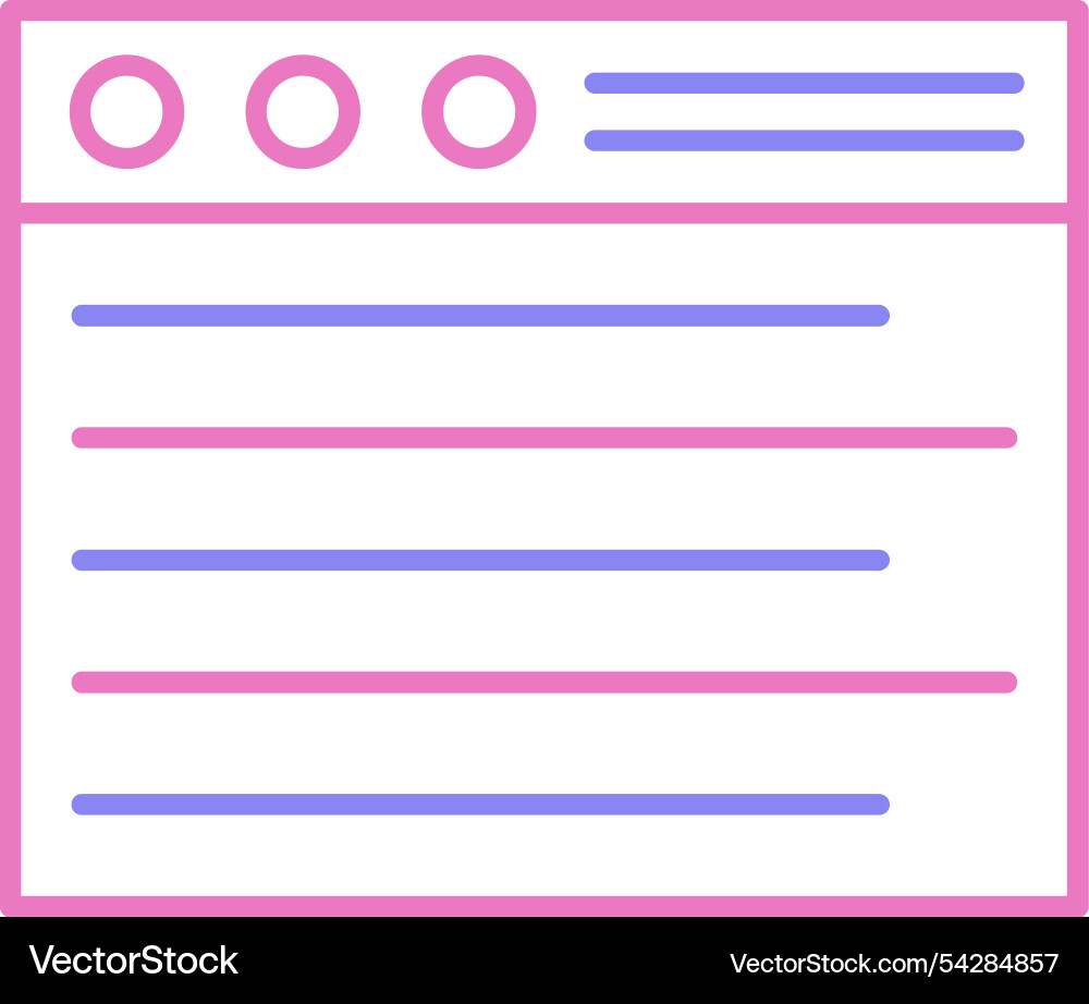 Browser line two colour icon vector image