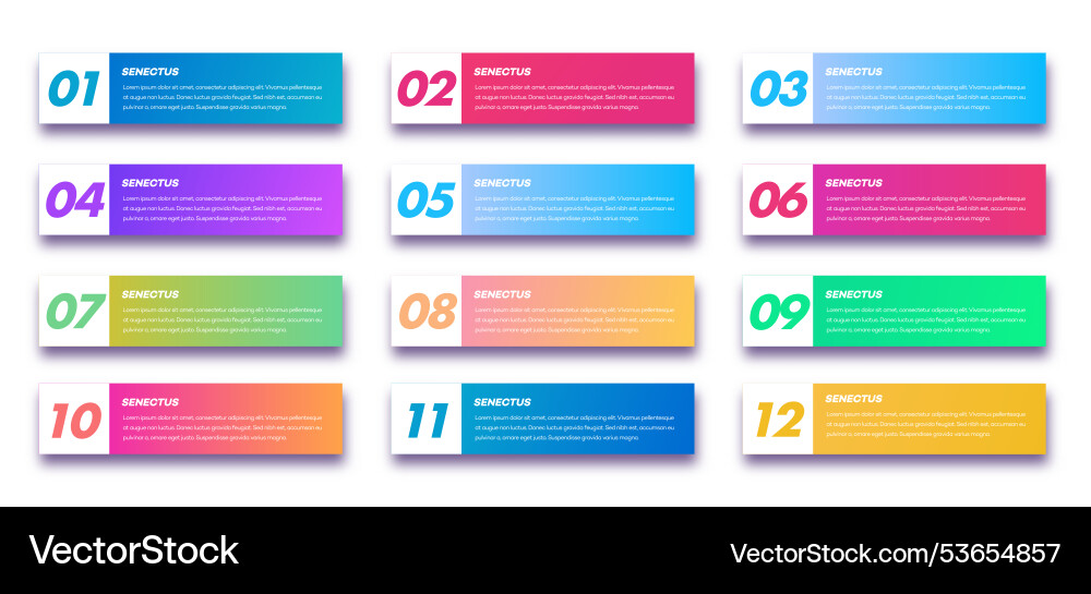 Bullet points numbers from 1 to 12 list markers Bullet points numbers from 1 to 12 list markers vector image