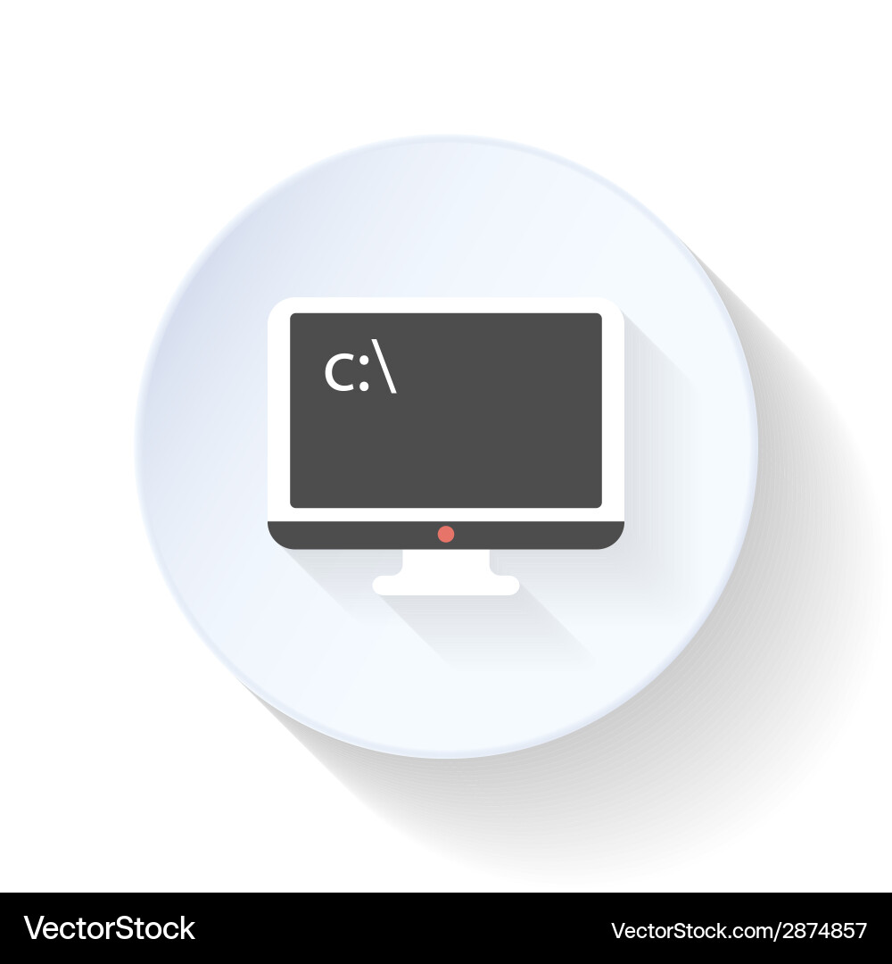 Command line on the screen flat icon Vector Image