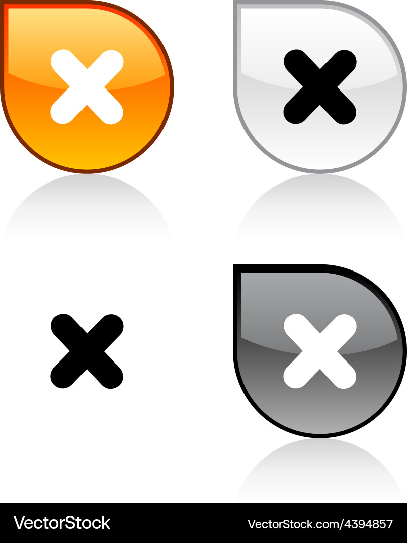Cross button Vector Image