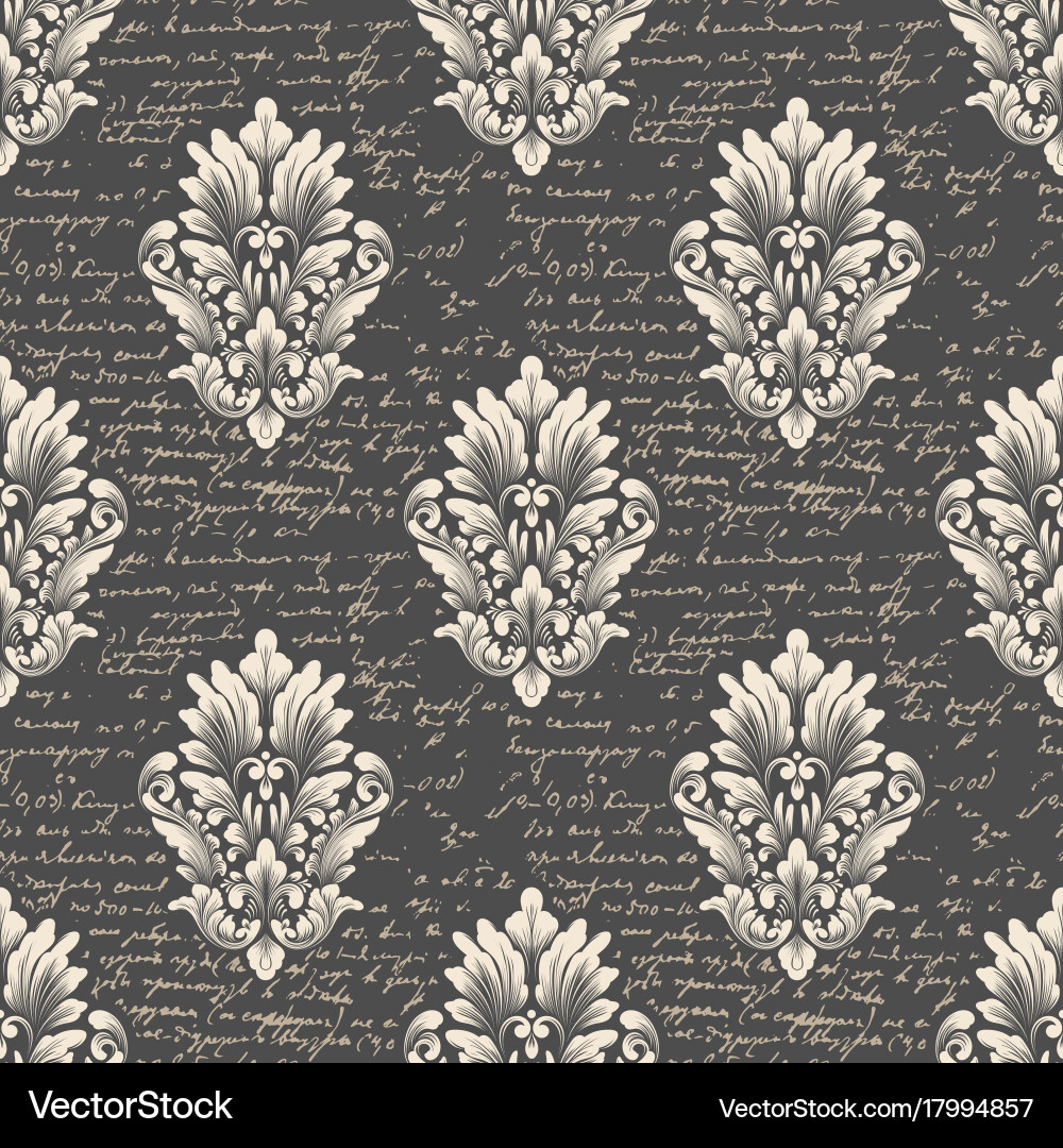 Damask seamless pattern background vector image