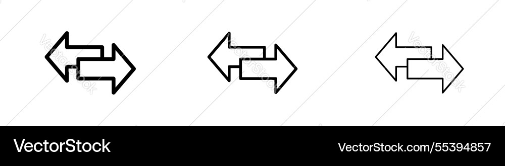 Data transfer icons in three different stroke vector image