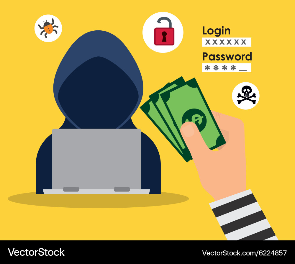 Digital fraud and hacking design vector image