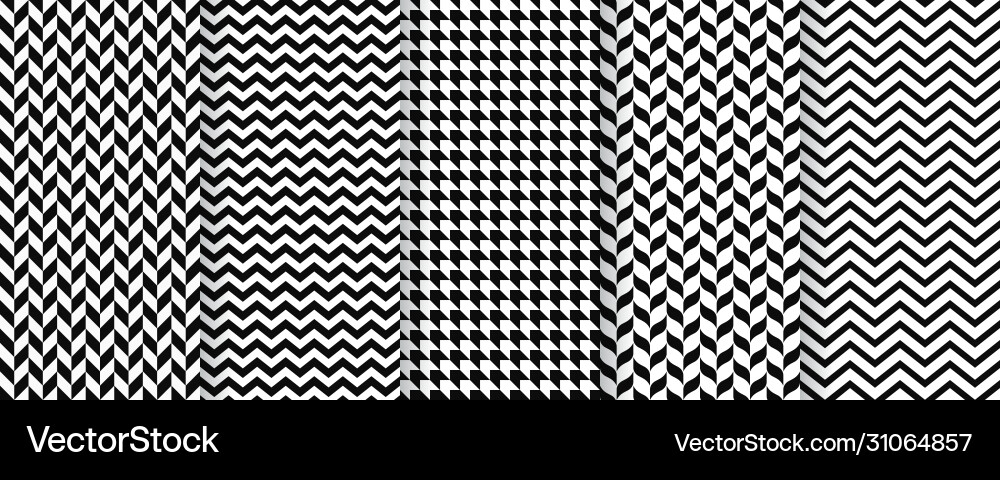 Herringbone seamless pattern set twill prints Herringbone seamless pattern set twill prints vector image