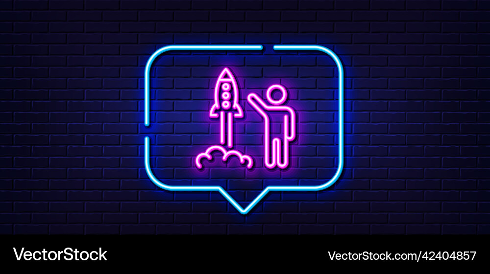 Launch project line icon startup rocket sign Launch project line icon startup rocket sign vector image