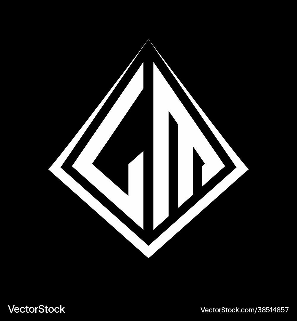Lm logo letters monogram with prisma shape design Vector Image