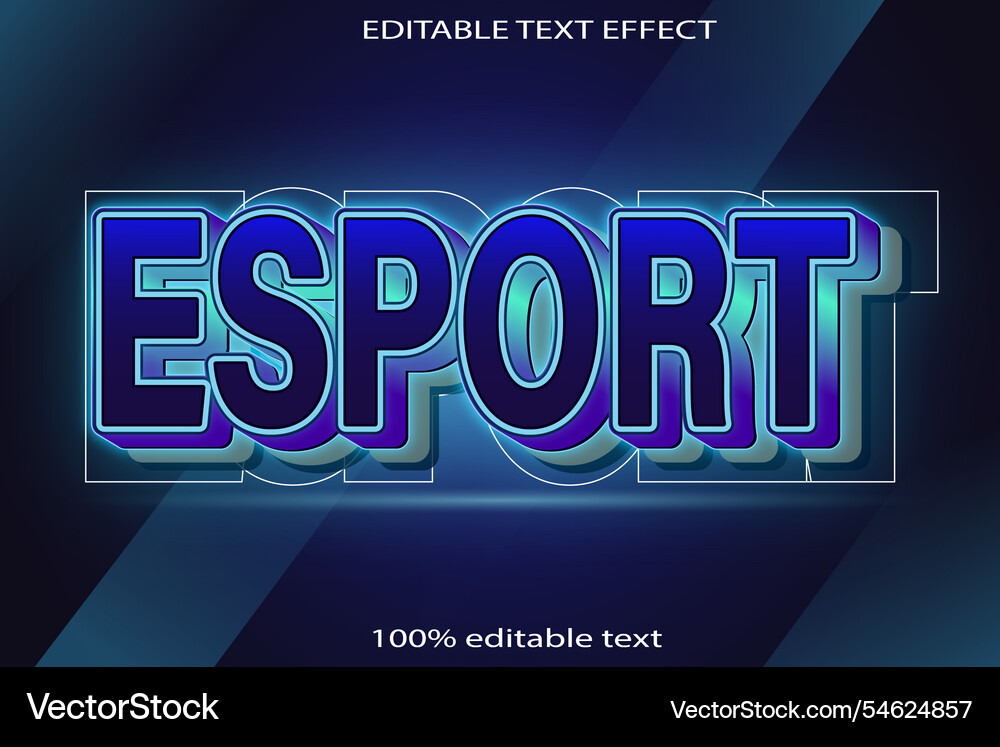 Neon 3D Text Effect - Emboss Style vector image