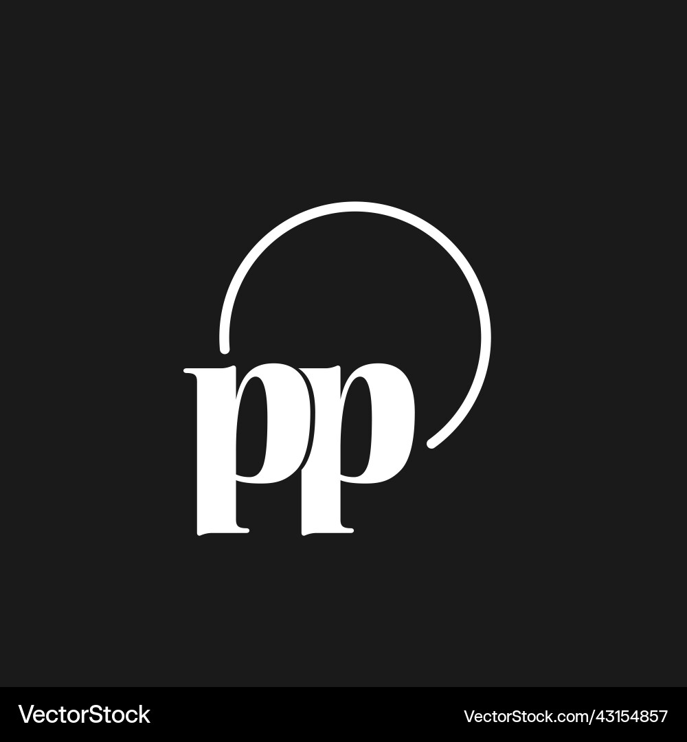 Pp logo initials monogram with circular lines Pp logo initials monogram with circular lines Vector Image