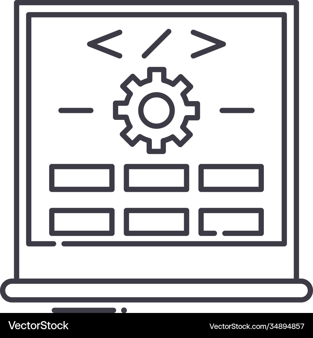 Programming concept icon linear isolated Programming concept icon linear isolated Vector Image