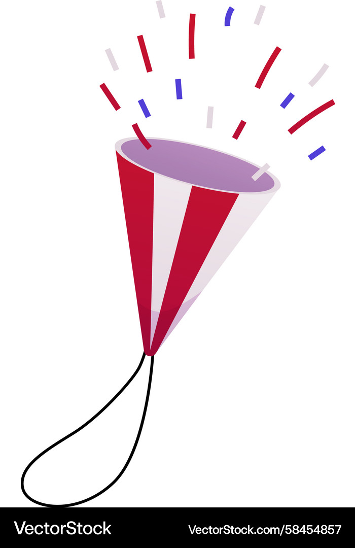Red Firecracker with Confetti Vector Image