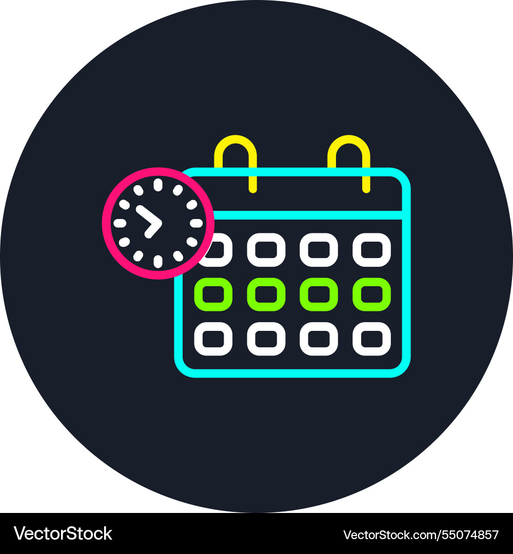 Schedule line multi color icon vector image