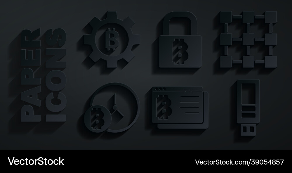 Set bitcoin in browser blockchain technology Set bitcoin in browser blockchain technology vector image