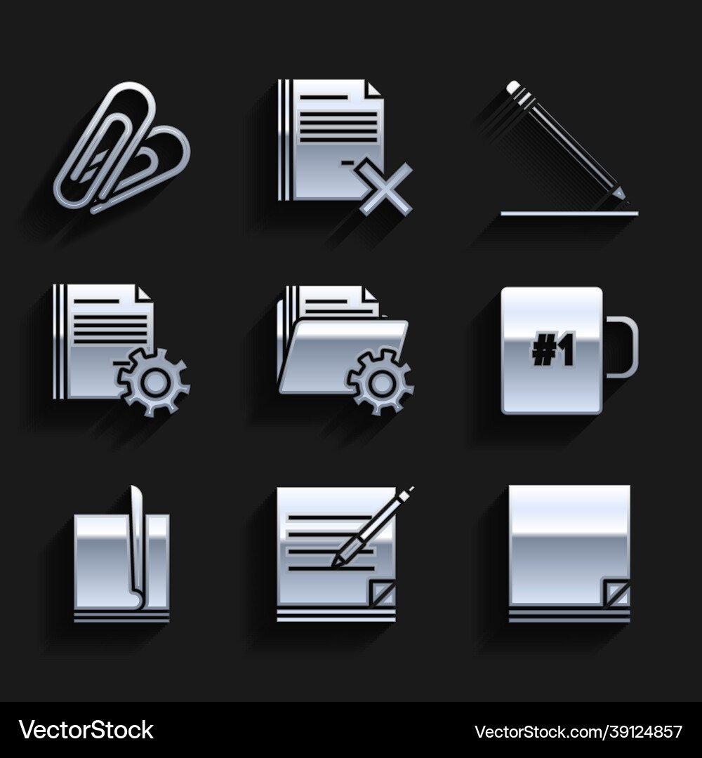 Set folder settings with gears blank notebook Set folder settings with gears blank notebook vector image